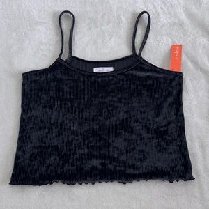 Colsie Size XS Smokey Gray/Blue Soft Velour Ribbed Fabric Camisole. NEW w/ tags